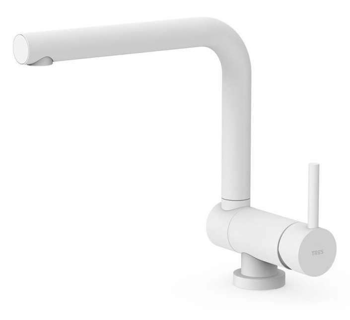 grifos-de-cocina-color-blanco-abatible-monomando–fabricante-tres-modelo-cano-abatible