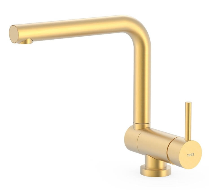 grifos-de-cocina-color-dorado-abatible-monomando–fabricante-tres-modelo-cano-abatible